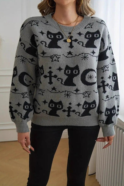 Suéter de punto jacquard Luna de Gato Negro