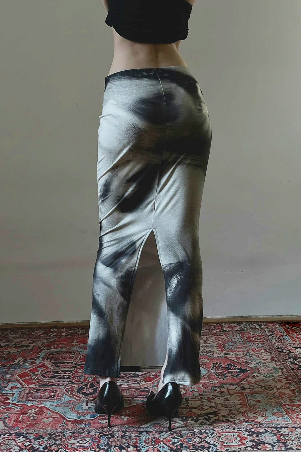 Elegant Portrait Art Bodycon Skirt