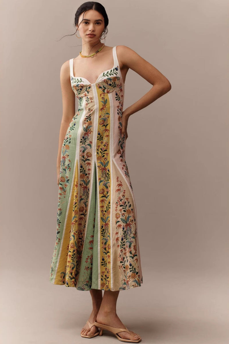 Vestido bohemio halter con estampado floral