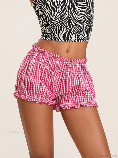 90s Plaid Lantern Bloomer Short