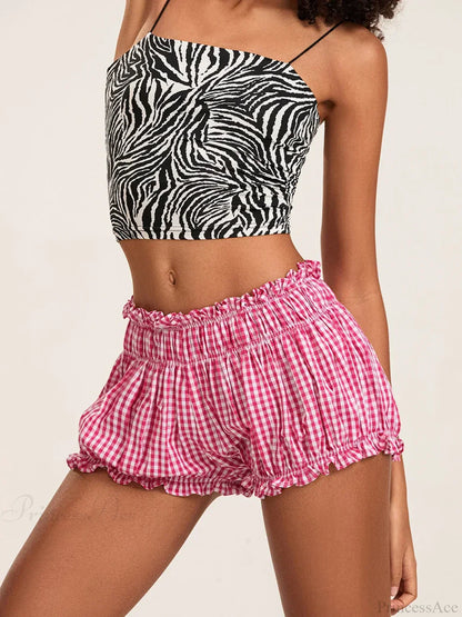 90s Plaid Lantern Bloomer Short