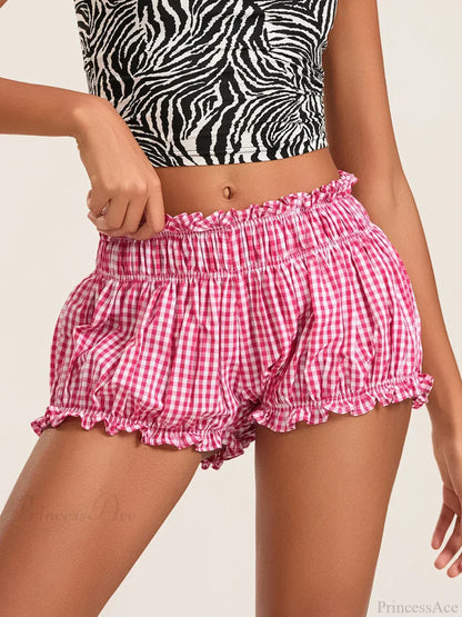 90s Plaid Lantern Bloomer Short