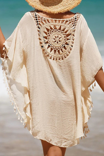 Vestido playero de ganchillo estilo bohemio