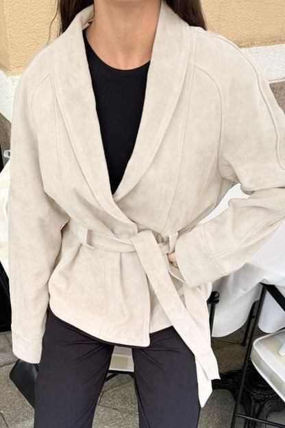 Chaqueta de gamuza vintage de manga larga