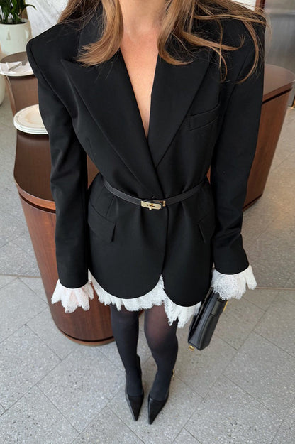 Blazer suelto elegante negro de talla grande