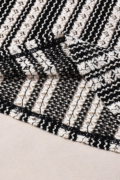 Pantalones acampanados de punto elástico a rayas