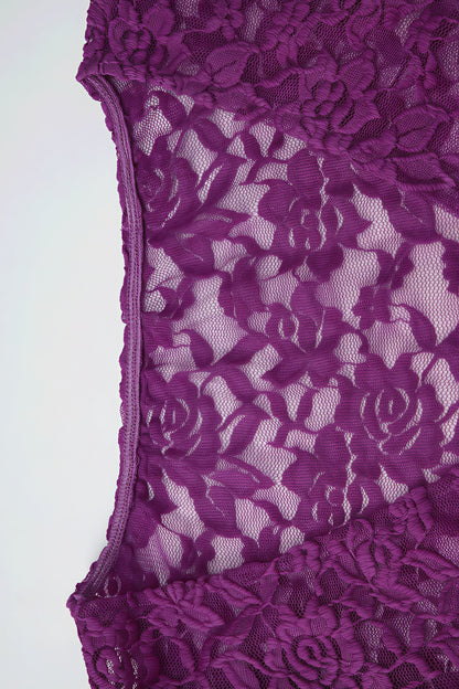 Sensual blusa de manga larga transparente con escote pronunciado de encaje