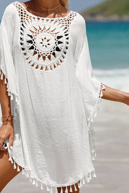 Vestido playero de ganchillo estilo bohemio