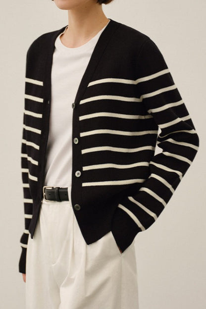Classic Stripe Knit Cardigan