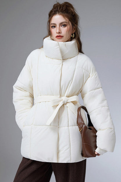 Chaqueta acolchada corta de algodón, cálida e informal