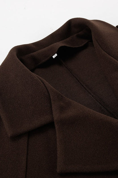 Chaqueta de doble botonadura en mezcla de lana marrón