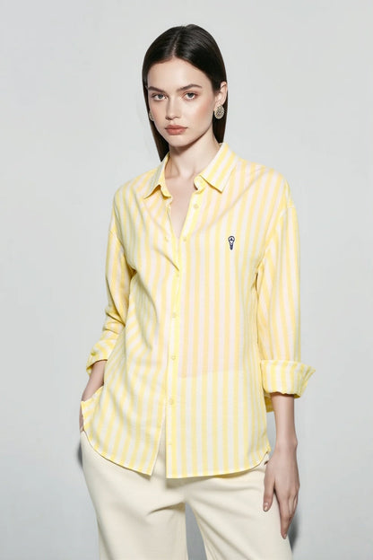 Linen Relaxed Striped Blouse