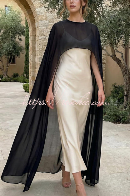 Fashionable Mesh See-through Maxi Cover-up Shawl Cape