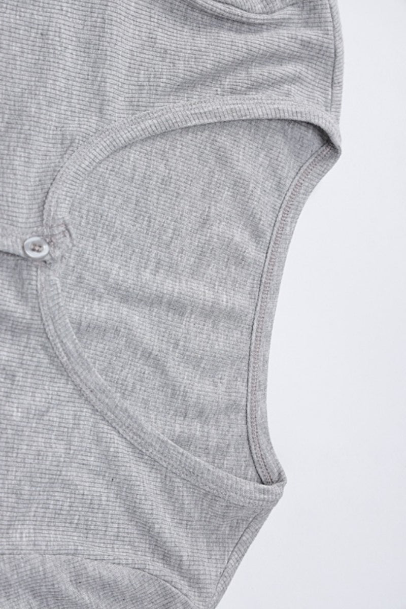 High Waist Buttoned Slim Cami Top