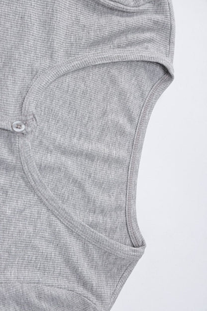 High Waist Buttoned Slim Cami Top