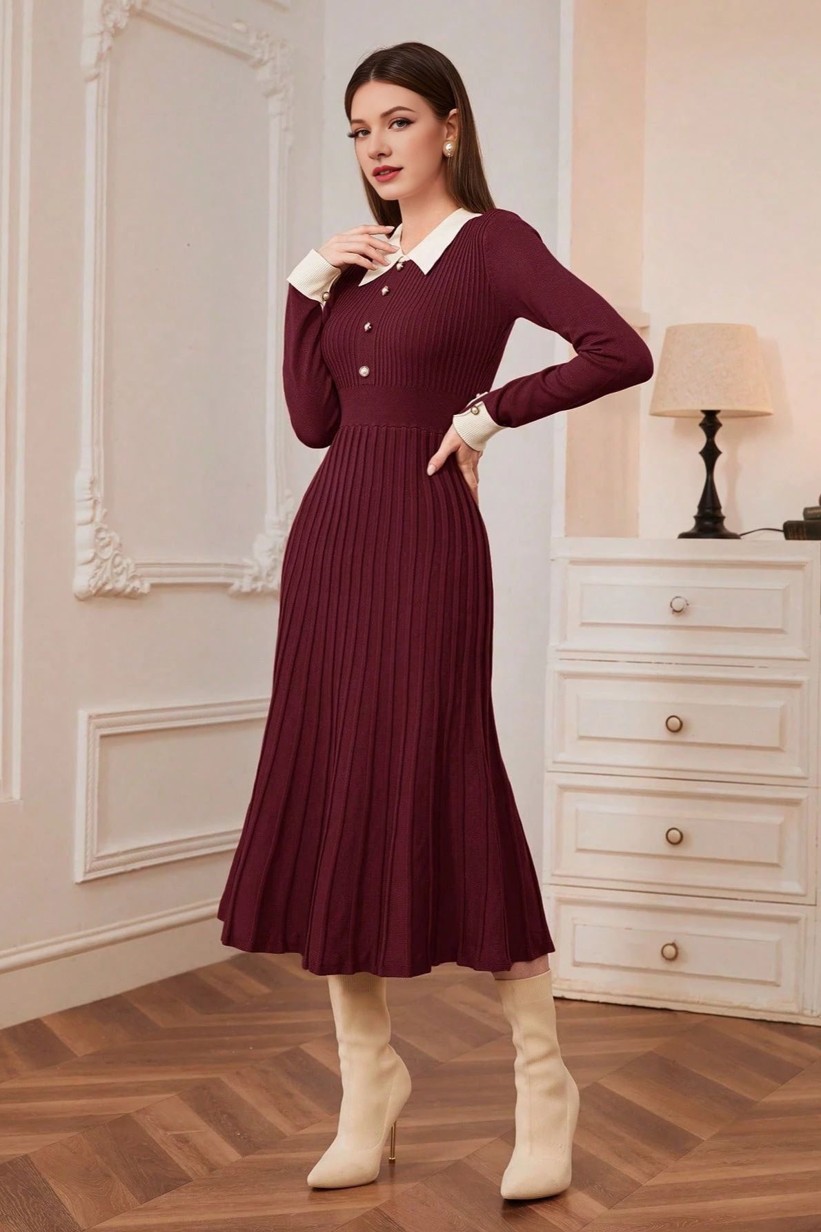 Vestido de punto A-line vintage