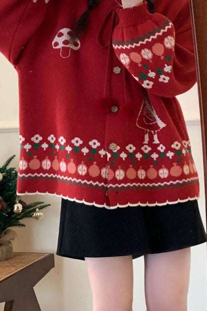 Pompom Oversized Cardigan