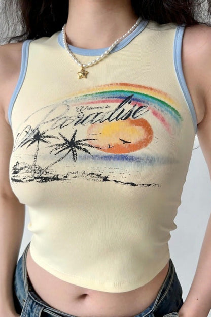 Vintage Bodycon Crop Tank Top