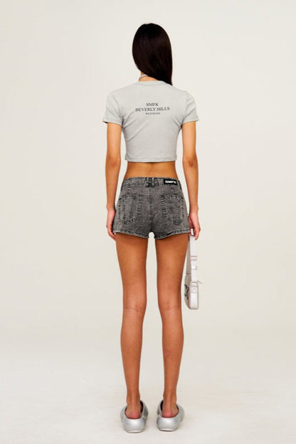 Cropped Fitted Crewneck T-Shirt
