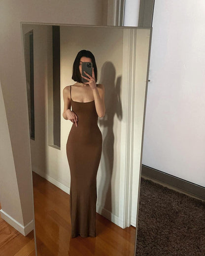 DressBetty - Adogirl  Spahgetti Strap Maxi Dress