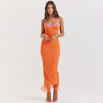 DressBetty - 2024  Lace Patchwork Backless Bodycon Lace Dress