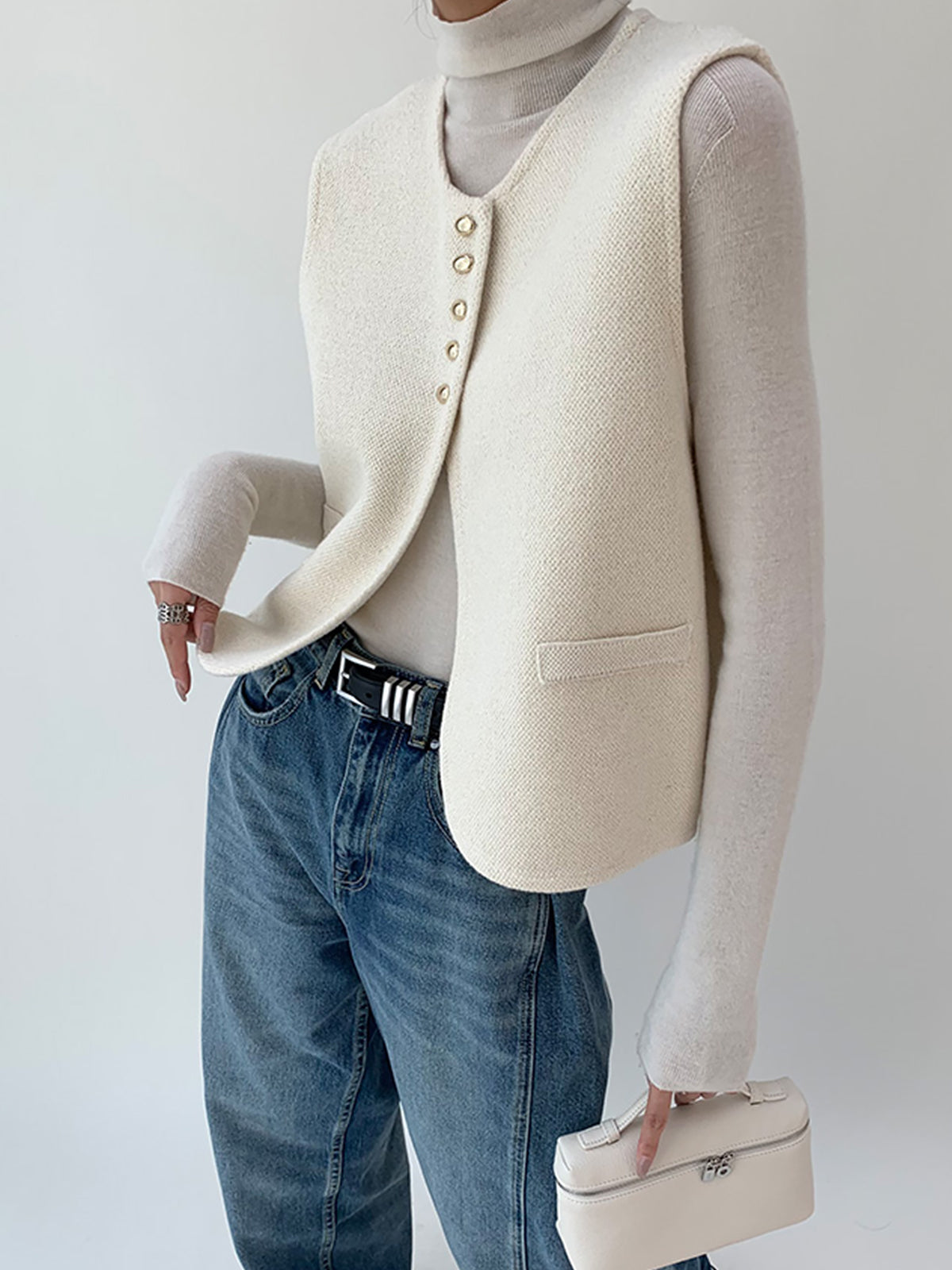 Chaleco elegante con aberturas