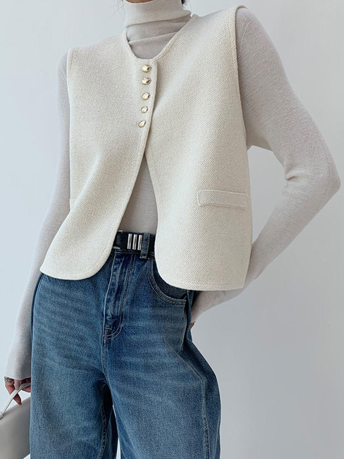 Chaleco elegante con aberturas