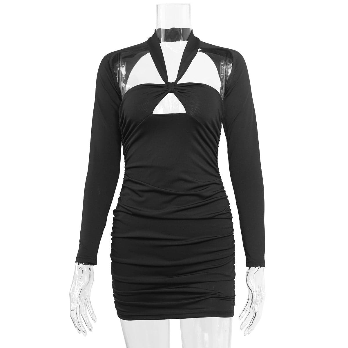 DressBetty - Black  V-neck Cut-out Night Culb Dress