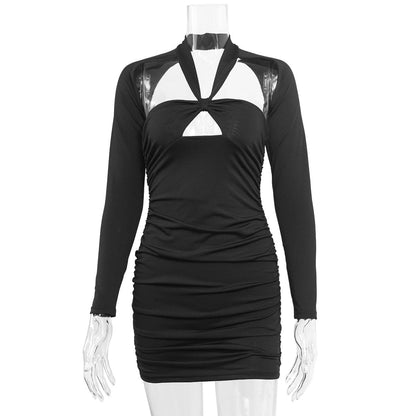 DressBetty - Black  V-neck Cut-out Night Culb Dress