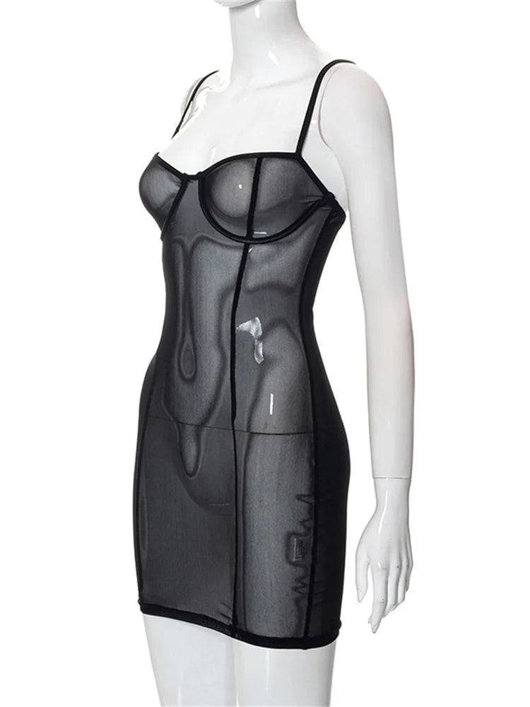 Mesh See Through  Summer Mini Dresses