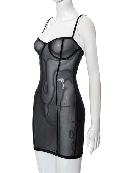 Mesh See Through  Summer Mini Dresses