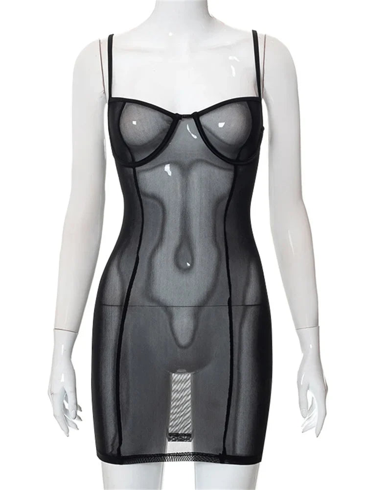 Mesh See Through  Summer Mini Dresses