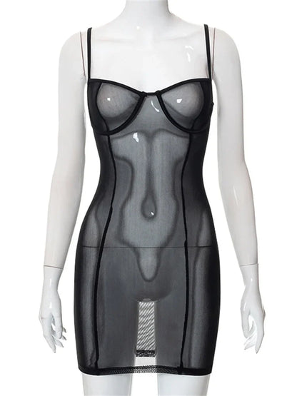 Mesh See Through  Summer Mini Dresses