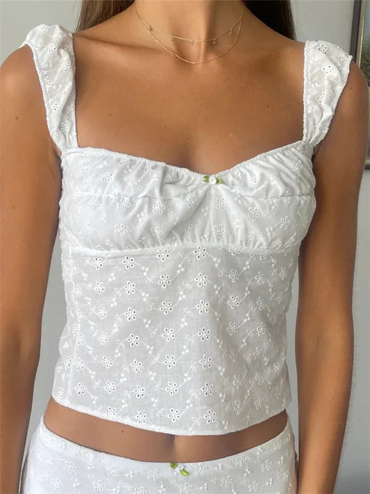 Retro Women  Sleeveless Lace Low Cut Slim Fit Fairycore Grunge  Backless Tie-up Clubwear Crop Top