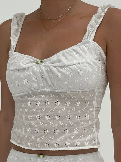 Retro Women  Sleeveless Lace Low Cut Slim Fit Fairycore Grunge  Backless Tie-up Clubwear Crop Top