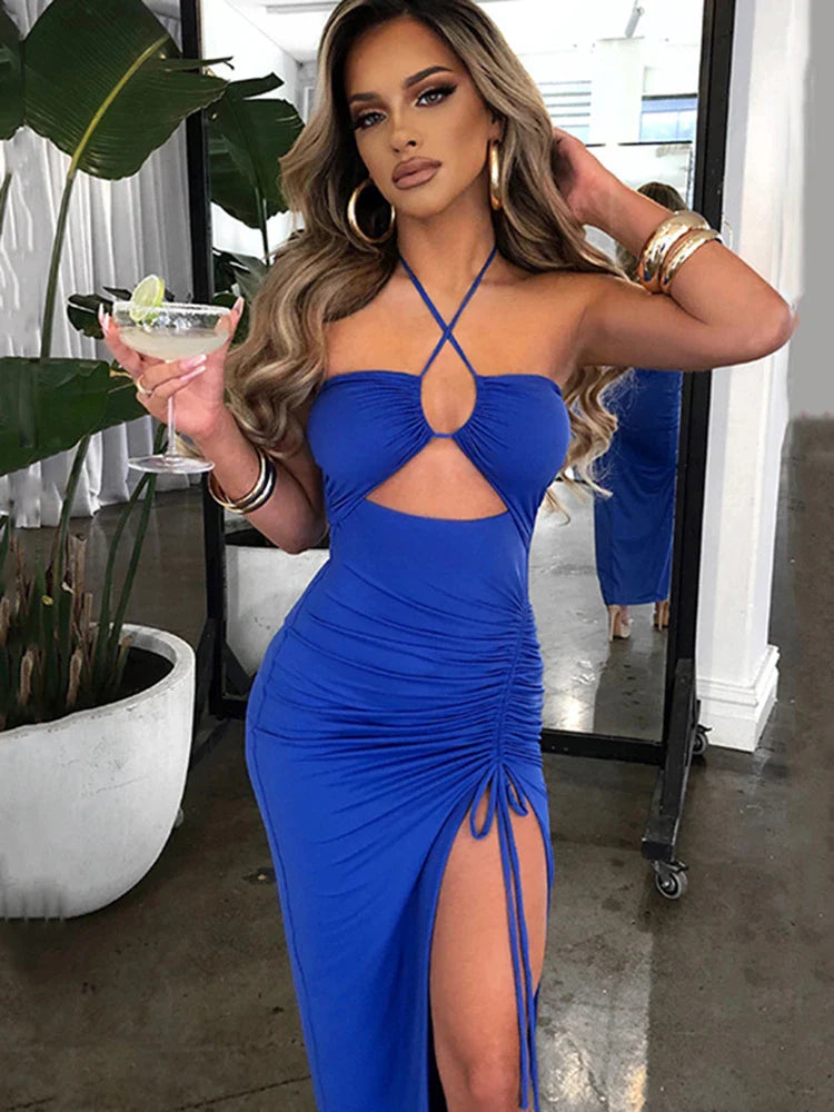 DressBetty - 2024 Hot Summer  Sleeveless Cut Out Club Party Vestido Midi Dress