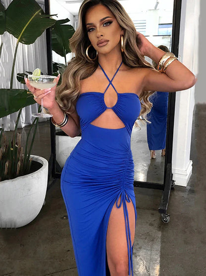 DressBetty - 2024 Hot Summer  Sleeveless Cut Out Club Party Vestido Midi Dress