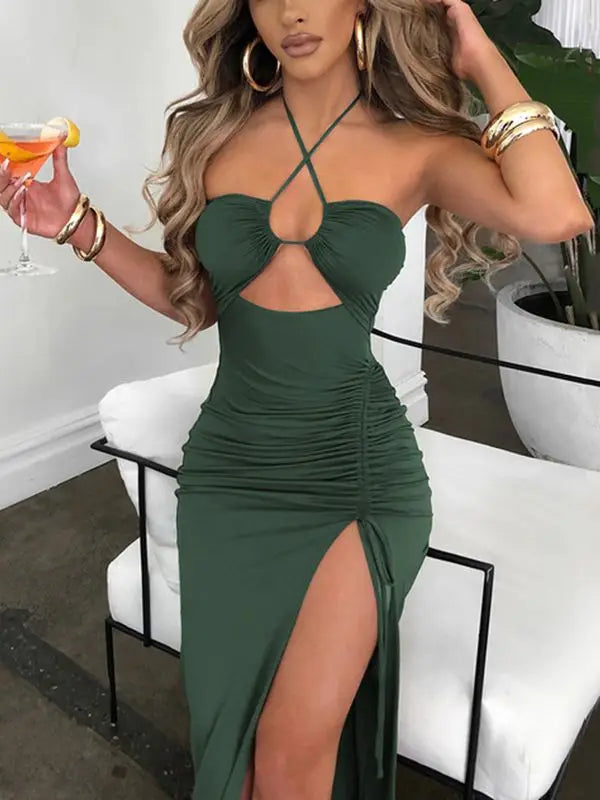 DressBetty - 2024 Hot Summer  Sleeveless Cut Out Club Party Vestido Midi Dress