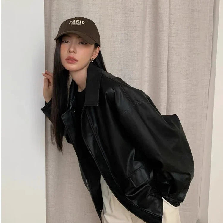 New Retro Versatile Casual Satin Stitching Jacket