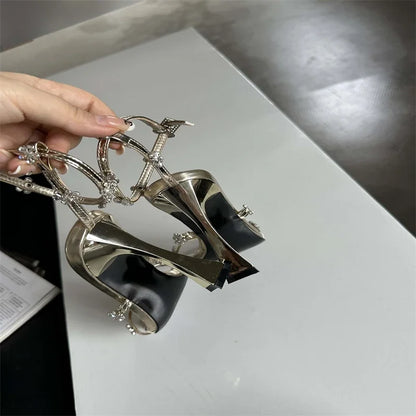 Summer Narrow Band Buckle Strap Women High Shoes  Square Toe Party Dress Low Heel Pumps