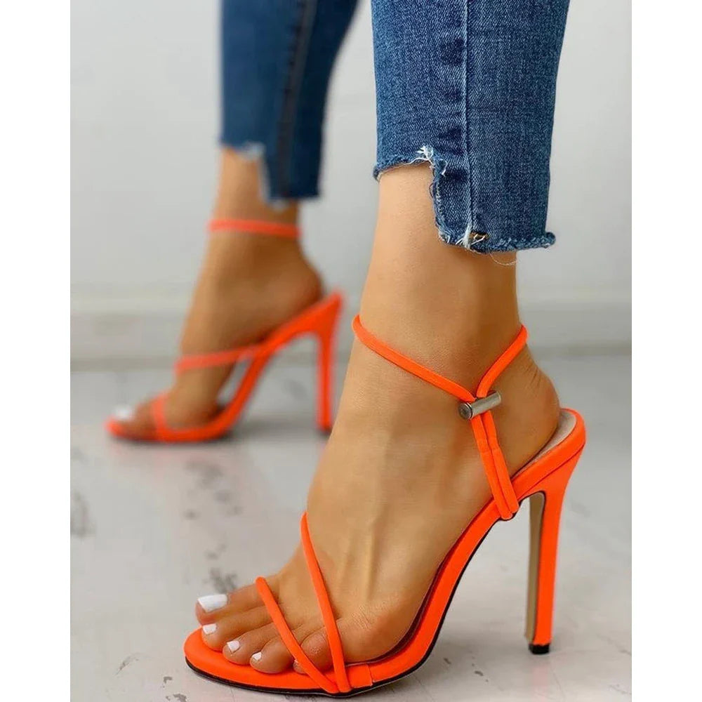 Elegant Cisscross Suede High Heeled  Party Thin Heel Summer High Heel