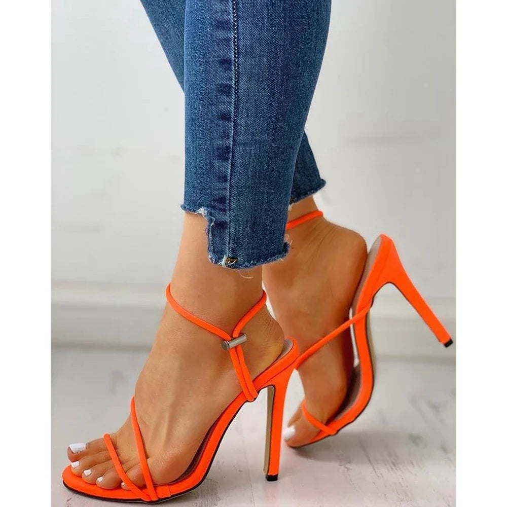 Elegant Cisscross Suede High Heeled  Party Thin Heel Summer High Heel
