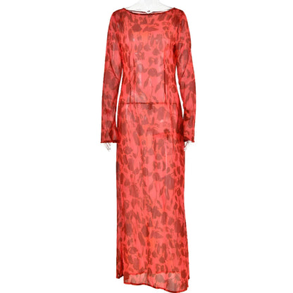 DressBetty - 2024 Vintage Zebra Print  Long Sleeve Party Maxi Dress