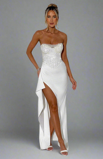 Fashion  Sequin Crop Top and High-Slit Slim Fitted Skirt Set