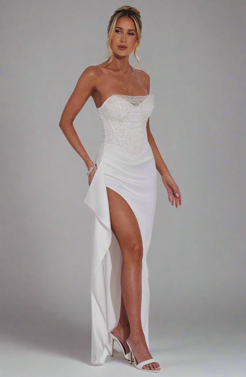 Fashion  Sequin Crop Top and High-Slit Slim Fitted Skirt Set
