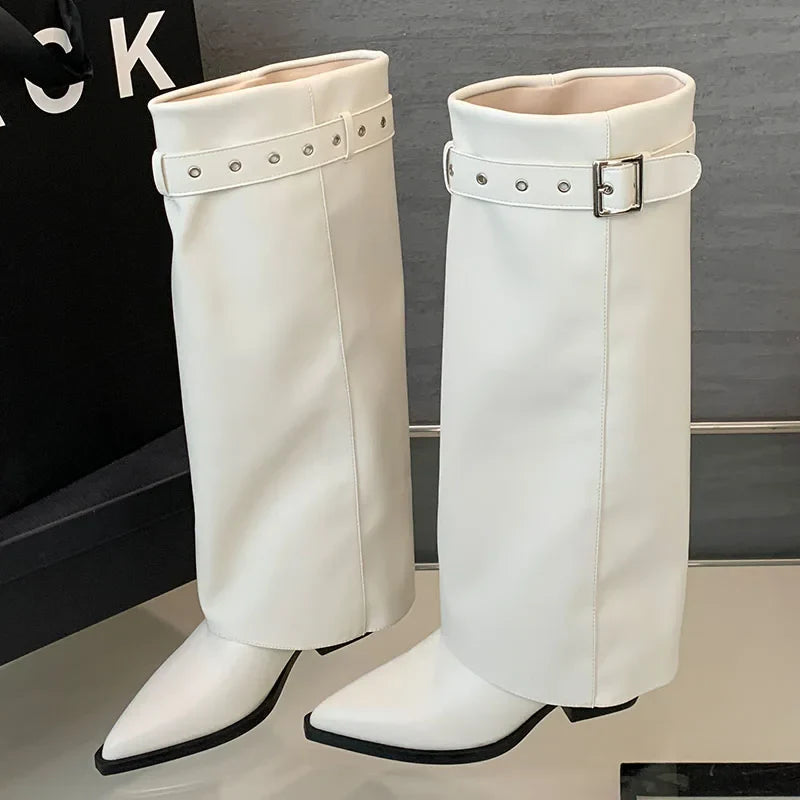 Trendy Stylish  Comfortable Unique Soft Pointed Toe Knee High Boots