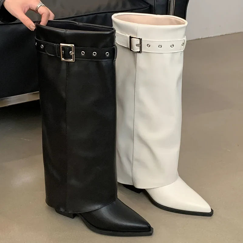 Trendy Stylish  Comfortable Unique Soft Pointed Toe Knee High Boots