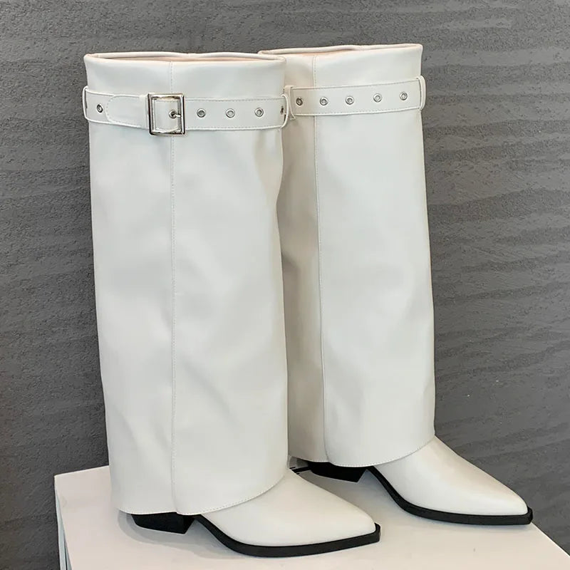 Trendy Stylish  Comfortable Unique Soft Pointed Toe Knee High Boots