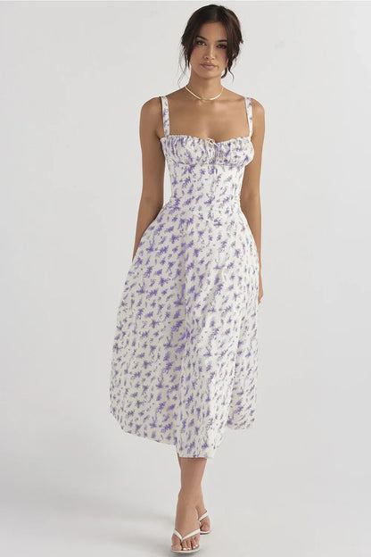 DressBetty - 2024 Fashion Temperament Sleeveless Maxi Casual Summer Floral Dress