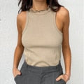 DressBetty - Knitted O Neck Off Shoulder  Top